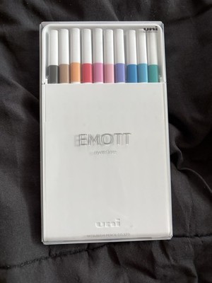 Uni EMOTT ever fine Fine Liner Pen Set #2 10-Colors NEW