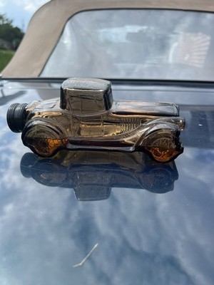 VINTAGE AVON FOR MEN ANTIQUE CAR COLOGNE BOTTLE AMBER GLASS BOTTLE 