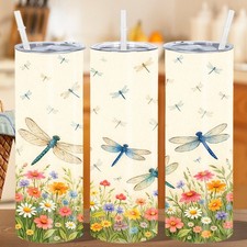 Dragonfly Meadow Wildflower 20oz Stainless Steel Insulated Tumbler with Straw