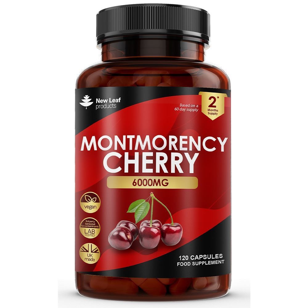 New Leaf Products Montmorency Cherry Capsules 6000mg 120 Capsules - 4 Pack