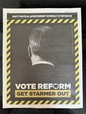 KIER STARMER REFORM 2026 UK NEWSPAPER FULL PAGE PRINT ADVERT