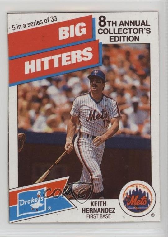 1988 Drake's Big Hitters/Super Pitchers Food Issue Keith Hernandez #5 0kb5