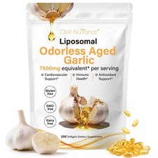 Aged Garlic Extract, 7500mg Odorless 200 Count Pack of 1 