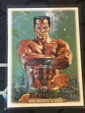 2024 SkyBox Marvel Masterpieces 92 Platinum Namor #57 Leather