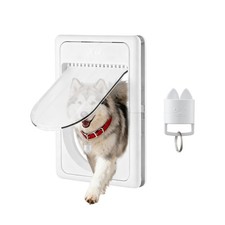 Smart Electronic Pet Door, Automatic Dog Door with 3 Modes, Battery Powered E...