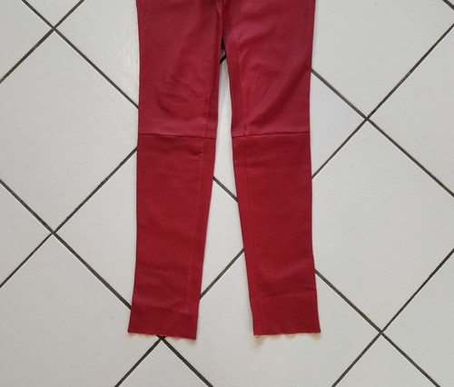 Escada Sport tolle super feminine stretch Leder Echtleder Hose Skinny Rot - Bild 6 von 13