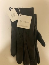 mens Coach leather gloves size L new