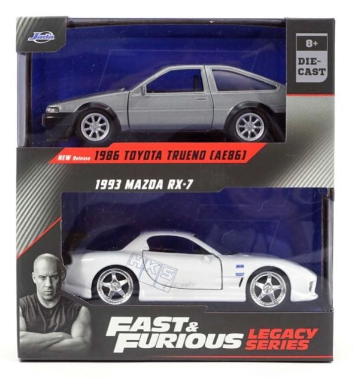 Toyota Trueno 1986 Jada Toys Twin Pack avec Mazda RX7 voiture miniature 1/24