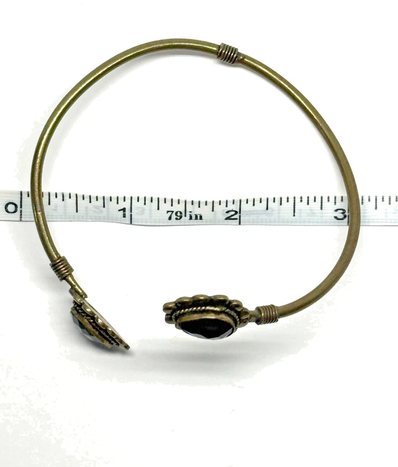 黄铜金属手镯手链泪珠形玻璃口音 — 第 4/4 张图片