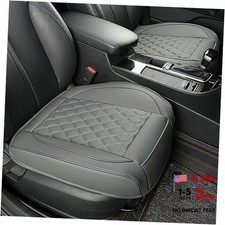 2 Pack Leather Front Car Seat Covers,Bottom Seat Covers for 2 PCS Diamond Grey