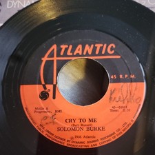 Northern Soul 45 SOLOMON BURKE Cry To Me ATLANTIC JAMAICAN RELEASE VG++