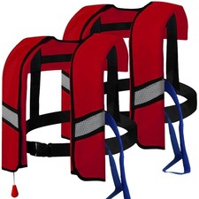 2-Pack 150N Automatic Inflatable Life Jacket   Adjustable Nylon Swim Vest wit...