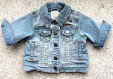 Disney Mickey Mouse Denim Jean Jacket Size Infant 0-3 "The One And Only "