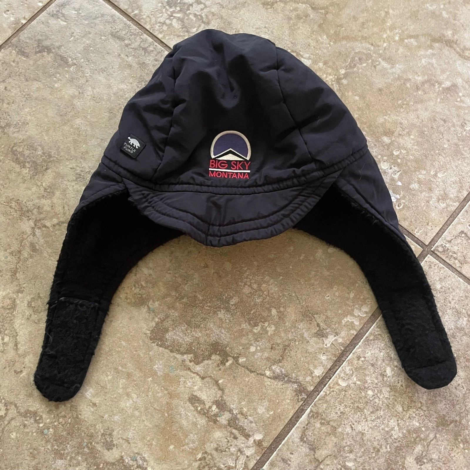 Turtle Fur Big Sky Montana Black Trapper Hat Fleece Lined Ear Flaps S/M
Opens in a new window or tab