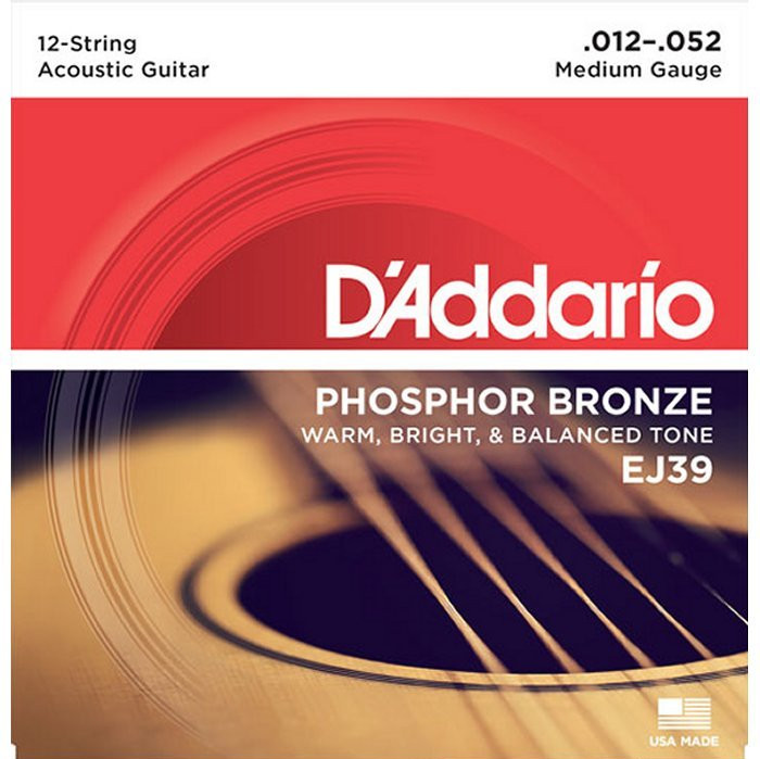 D'Addario EJ39 Phosphor Bronze 12-String Acoustic strings 12-52