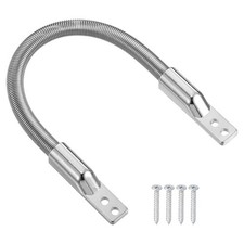 Armored Door Cords Set 7" Length 0.4" OD Door Wire Conduit, Silver