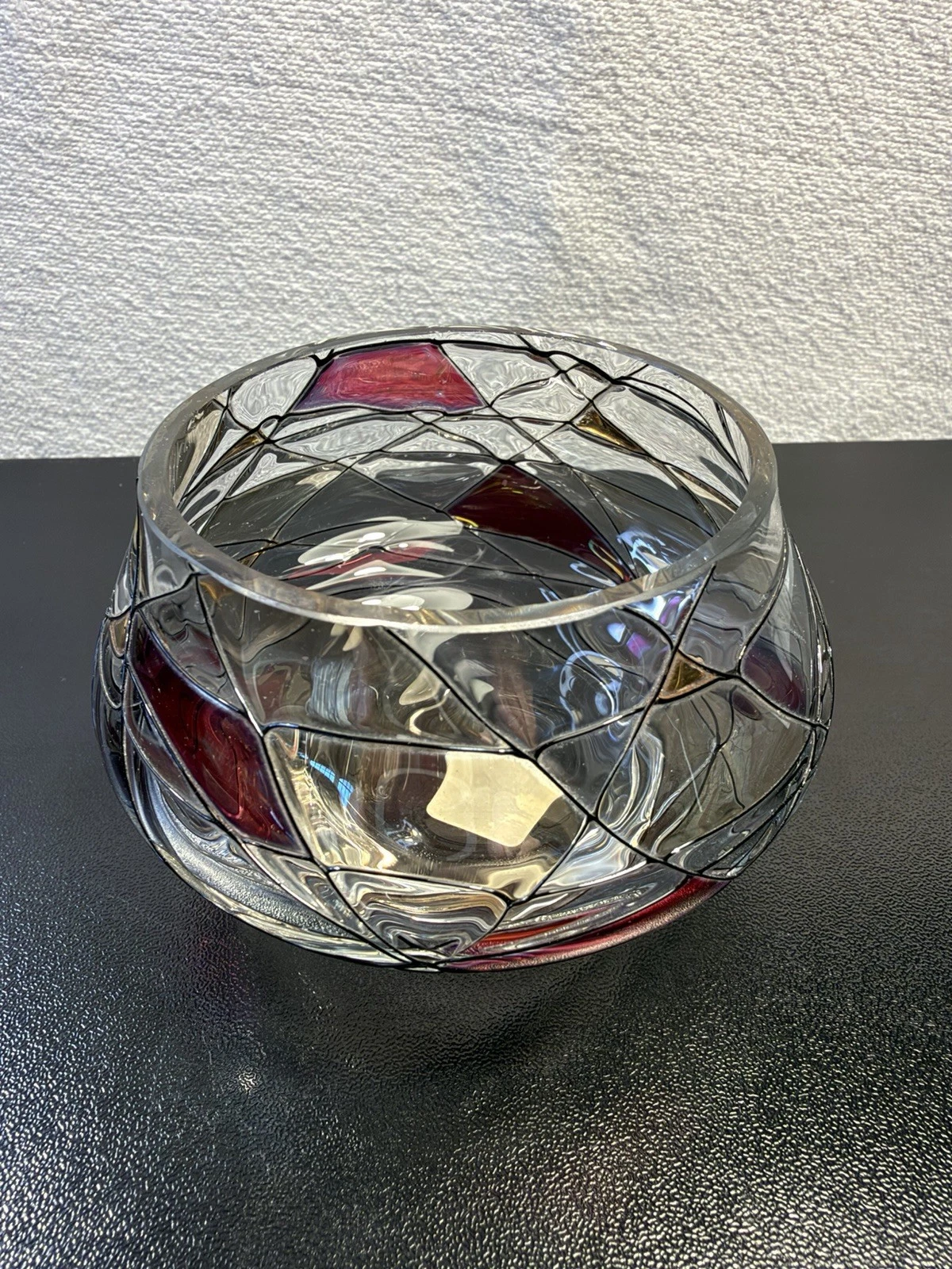 Vintage PARTYLITE Calypso  Mosaic Stained Glass Tealight Candle Votive Holder