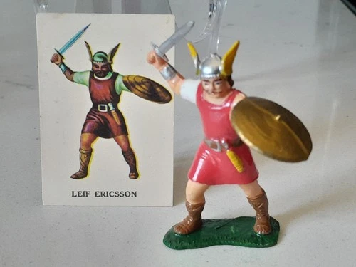 Vintage 1960s Marx Warriors of the World Leif Ericsson W/Card