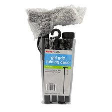New - CVS Gel Grip Folding Cane 32  -36  Height, Up to 300 lb, Black, 980702