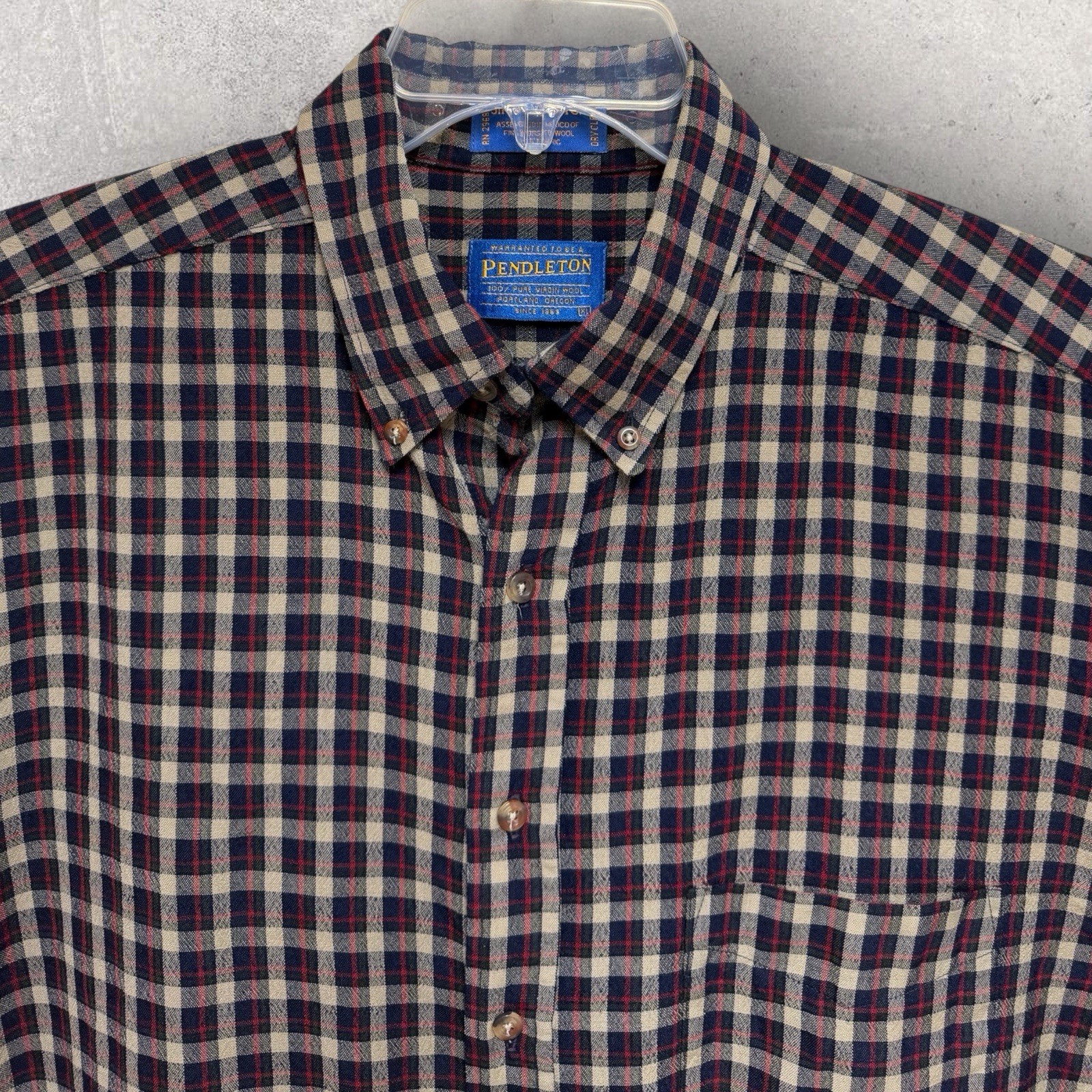 Pendleton - Sir Pendleton 100% Wool Plaid Button … - image 6