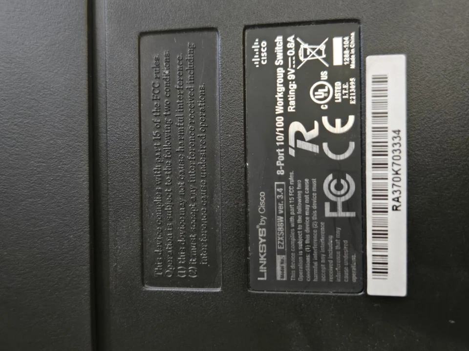 Linksys EZXS88W 10/100 Mbps 8-port Work Group Switch - READ DESCRIPTION - Image 3 of 4