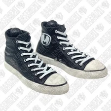 Mezco One:12 Pink Skulls Chaos Club - Black Sneakers Shoes 1:12 Scale Fodder