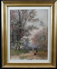 André Léon Albertin (1867-1933) French School Young Woman In The Mountains