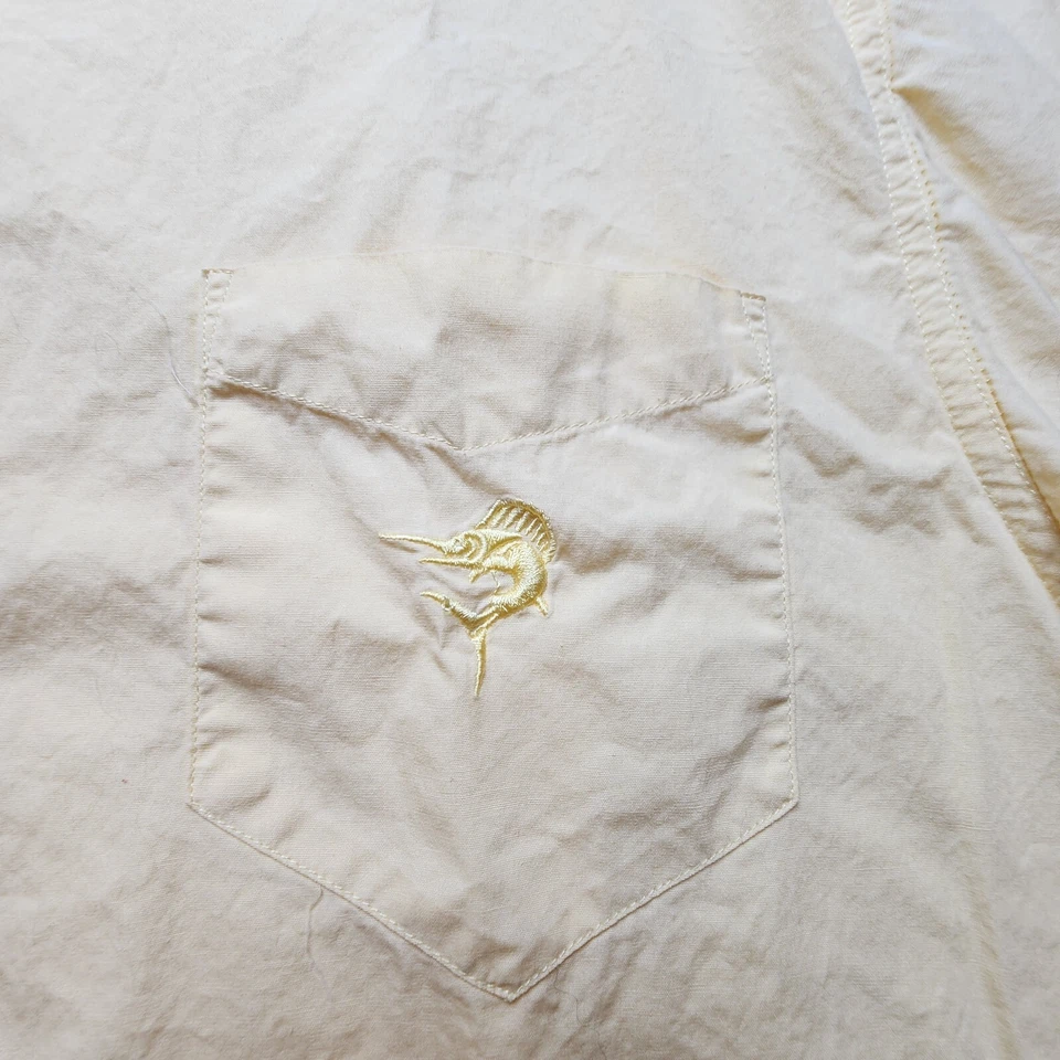 Рубашка мужская Joe Marlin на пуговицах большой желтый карман вышитый логотип 100% хлопок - Изображение 3 из 4