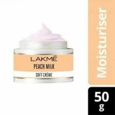 Lakme Peach Milk Soft Creme Moisturizer for softness on skin Free Shipping 50 gm