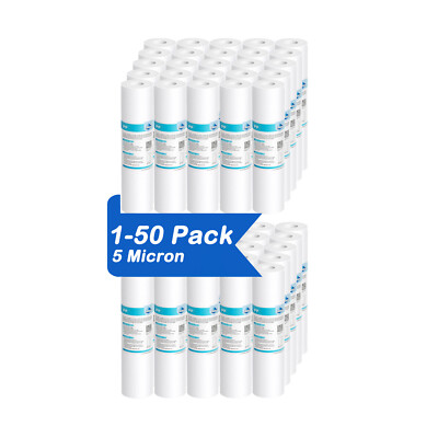 5 Micron PP Sediment Water Filter Whole House RO Cartridges - 10''x2.5'' 1-50 Pack