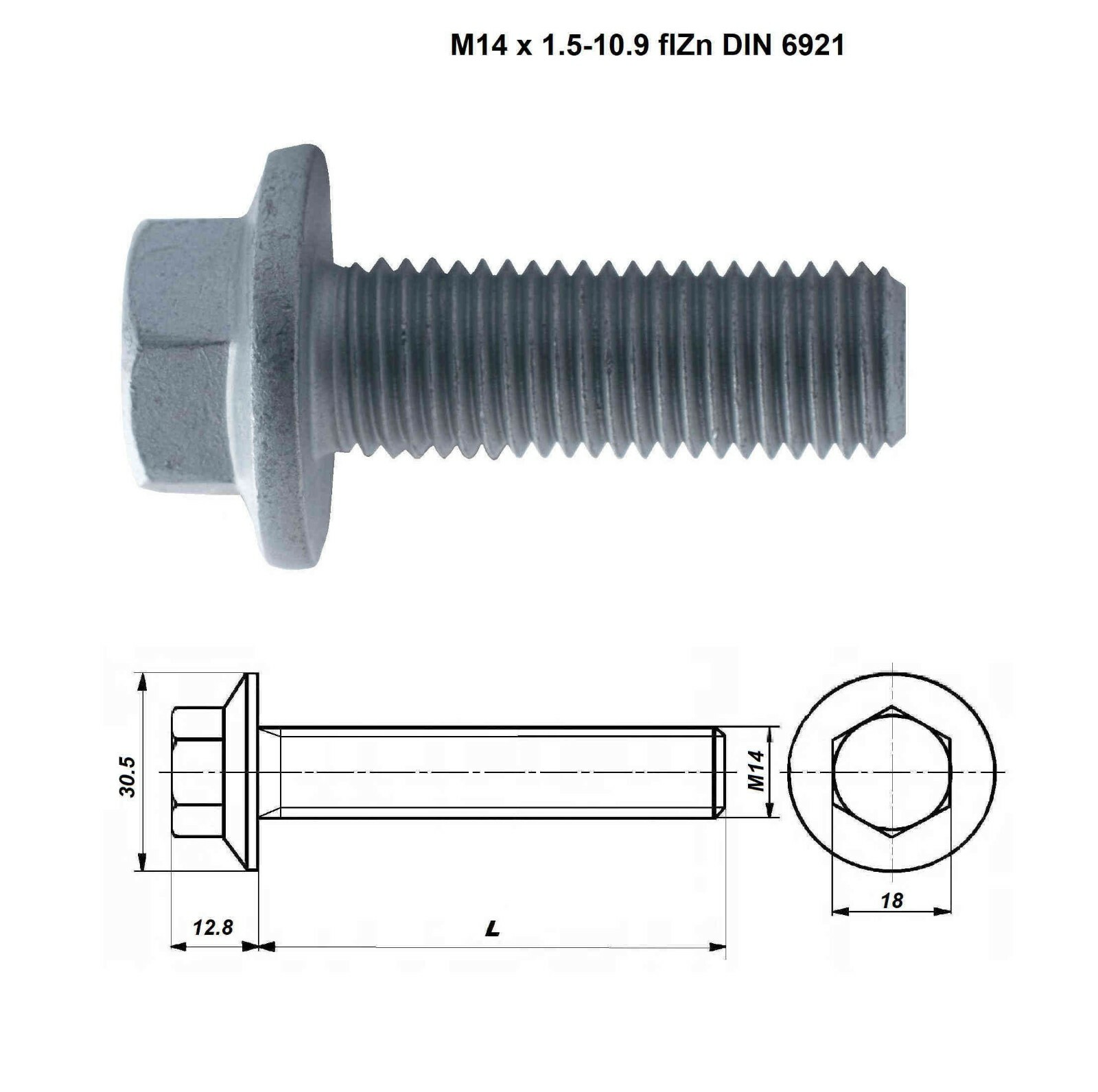 M14 x 1.5 METRIC FINE FLANGE BOLTS AND / OR NUTS HIGH TENSILE GRADE 10.