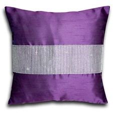 Cushion Covers Faux Silk Diamante 18" x 18"