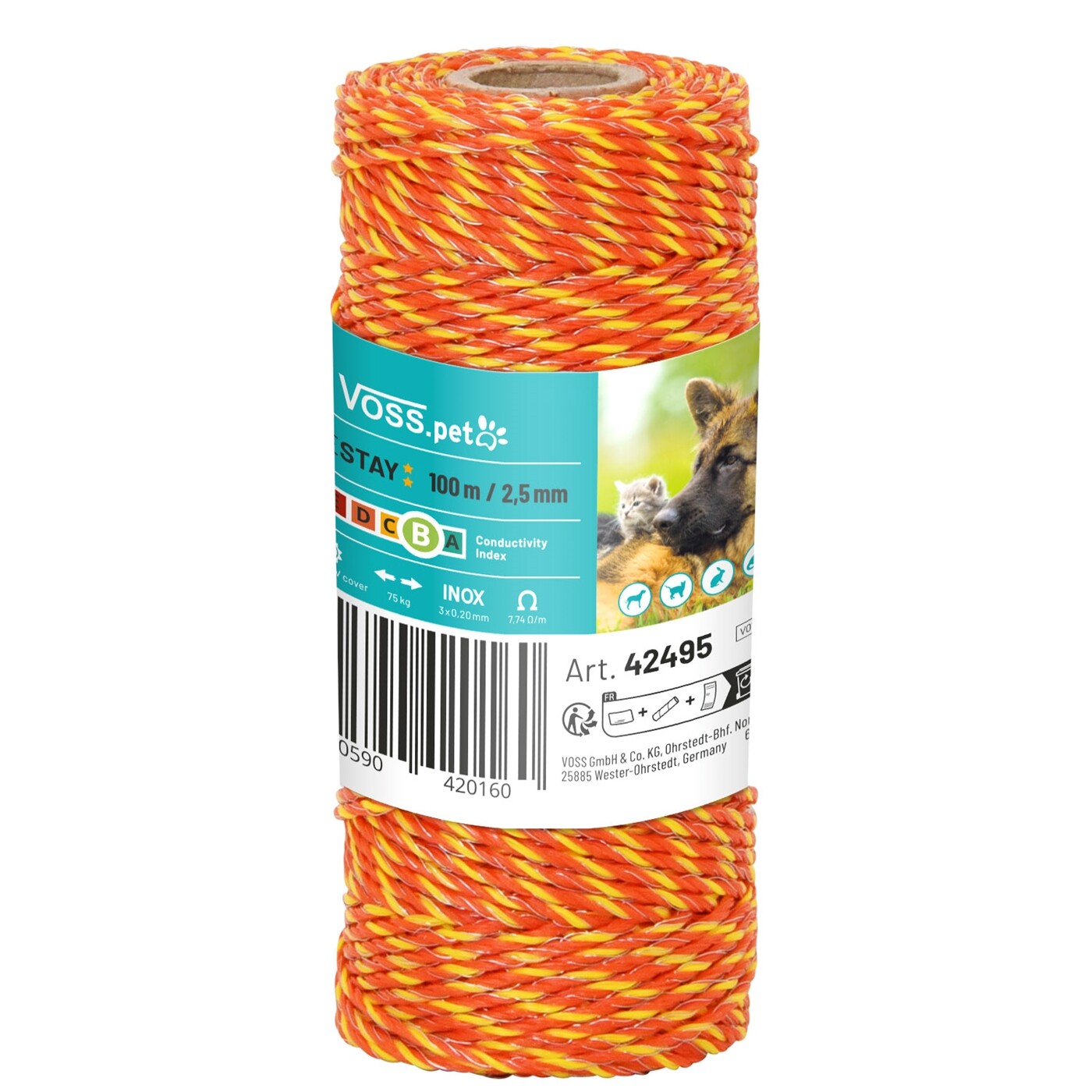 Elektrozaun Starterset Litze und 230V Weidezaungerät Garten Hundezaun