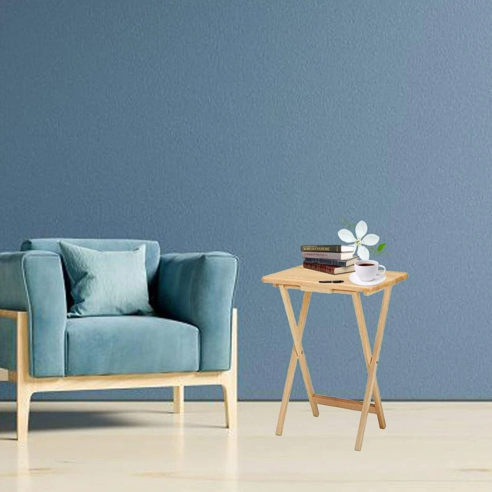 zeeyrak Premium Space Efficient Quality set of 2 Folding Side Table - Image 4 of 4