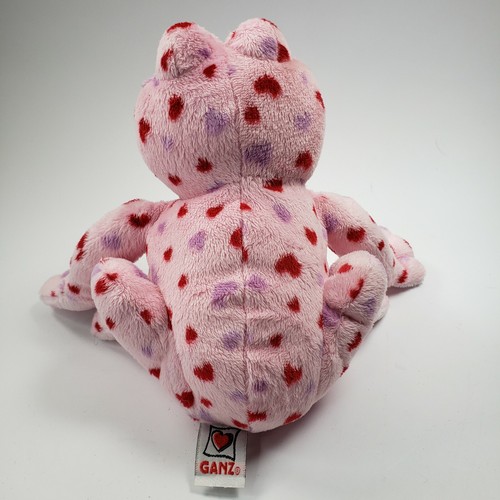 Pre-Owned Ganz Webkinz Pink Love Frog With Hearts Plush Tag - Picture 3 of 7
