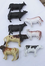 Vintage New-Ray Ltd Cows Herd Lot Black Brown Collection Figurines All Cows-Moo
