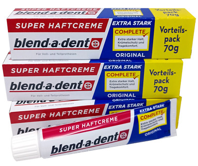 blend-a-dent Super Haftcreme Complete Extra Stark 3 x 70g Original Maxipackung