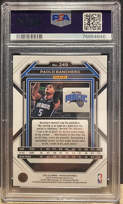 2022-23 Prizm Paolo Banchero Rookie RC #249 PSA 10 GEM MT Magic