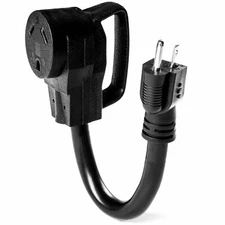 RV 15A to 30A Dog-Bone Adapter 5-15P Male to RV TT-30R Female Pigtail Power Cord