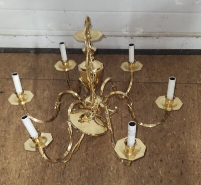 vintage an・an no.24 Vintage Brass Chandelier 6 Arm Ceiling Light 24