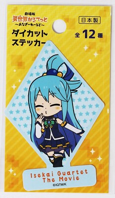 Isekai Quartet The Movie Another World Seal Sticker Aqua Made in Japan