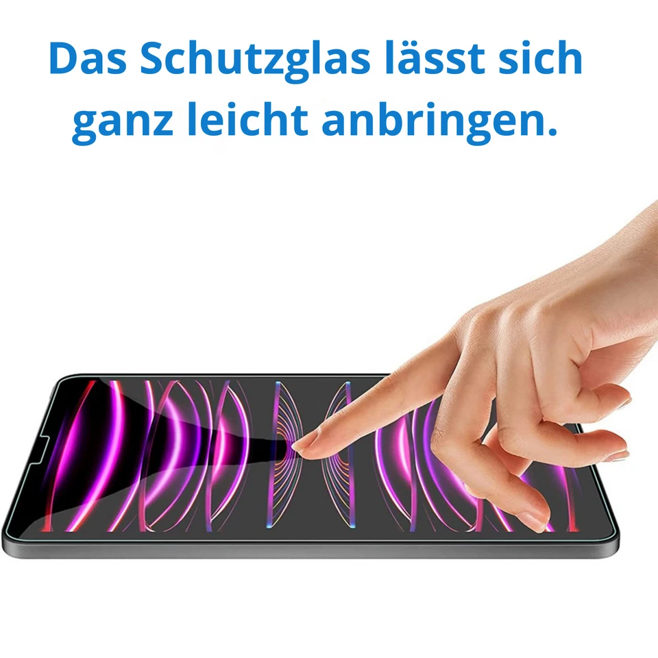 2x Panzerfolie für Apple iPad Pro 12,9 2022/2021/2020/2018 Display Schutzglas 9H - Bild 3 von 4