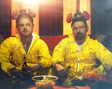 BREAKING BAD 8x10 photo cast signed by AARON PAUL - BRYAN CRANSTON with quote 