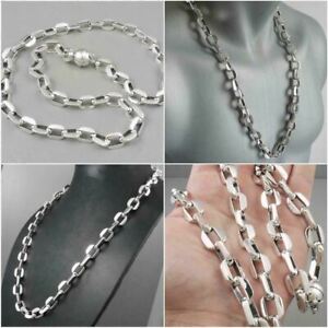 HUGE HEAVY CURB LINKS BULLDOG 925 STERLING SILVER MENS NECKLACE CHAIN 22 24 26"