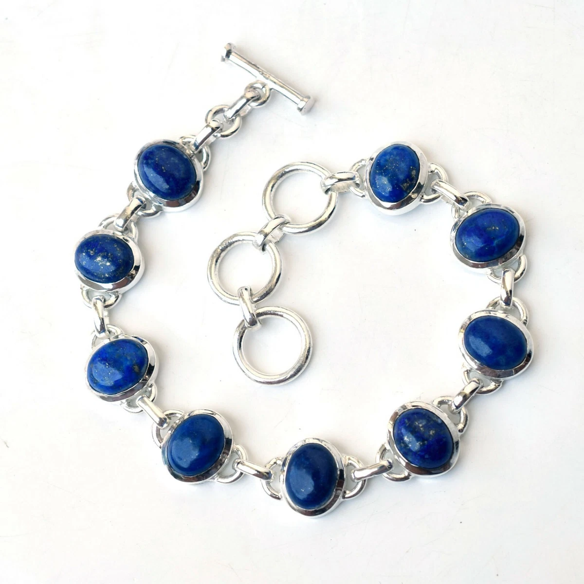 Sterling Silver Dakota Lapis Gemstone Bracelet - J.H. Breakell and Co.