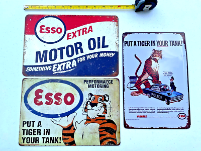Esso Oil Tin Sign Sign Esso Extra Motor Oil Gas Station Sign Exxon