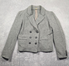 J Crew Wool Blazer Women Size 8 Gray Double Breasted Casual Career Office Preppy