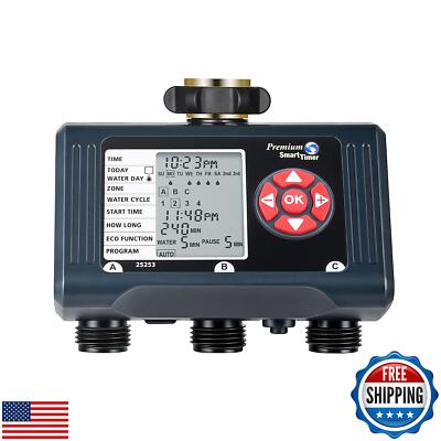 DEWENWILS Sprinkler Timer 3 Zone, Water Timer with 4 Programmable Procedures,