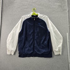 Nike Men Jacket L Navy Windbreaker Colorblock Dri-Fit Activewear Gorpcore Y2K