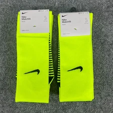 2 Pair Nike Matchfit Soccer Socks Knee High Volt Men's 8-12 / Women's 10-13 NWT